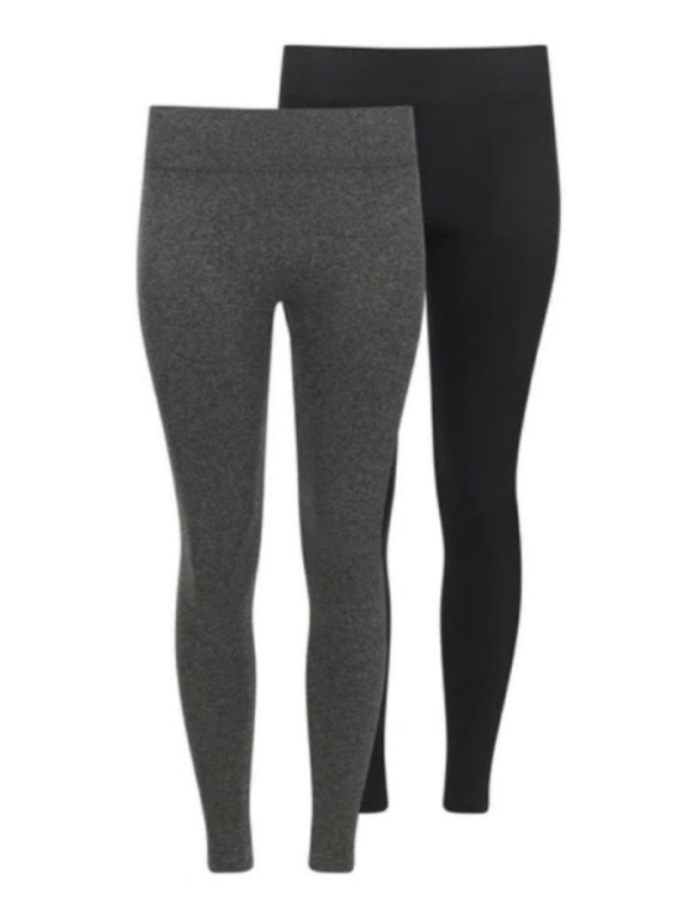 Two (2) Pairs Lemon Fleece Lined Leggings Black and Grey XL
